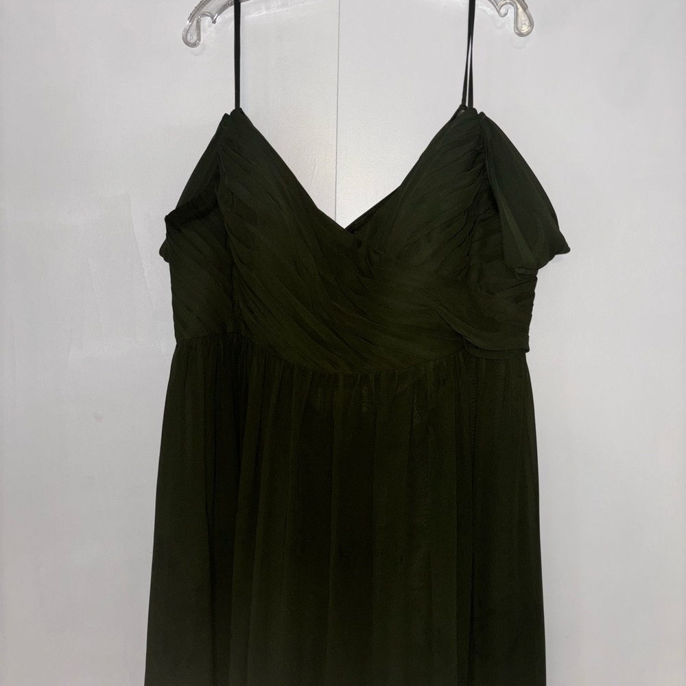 Revelry Lily Chiffon Dress Olive Green